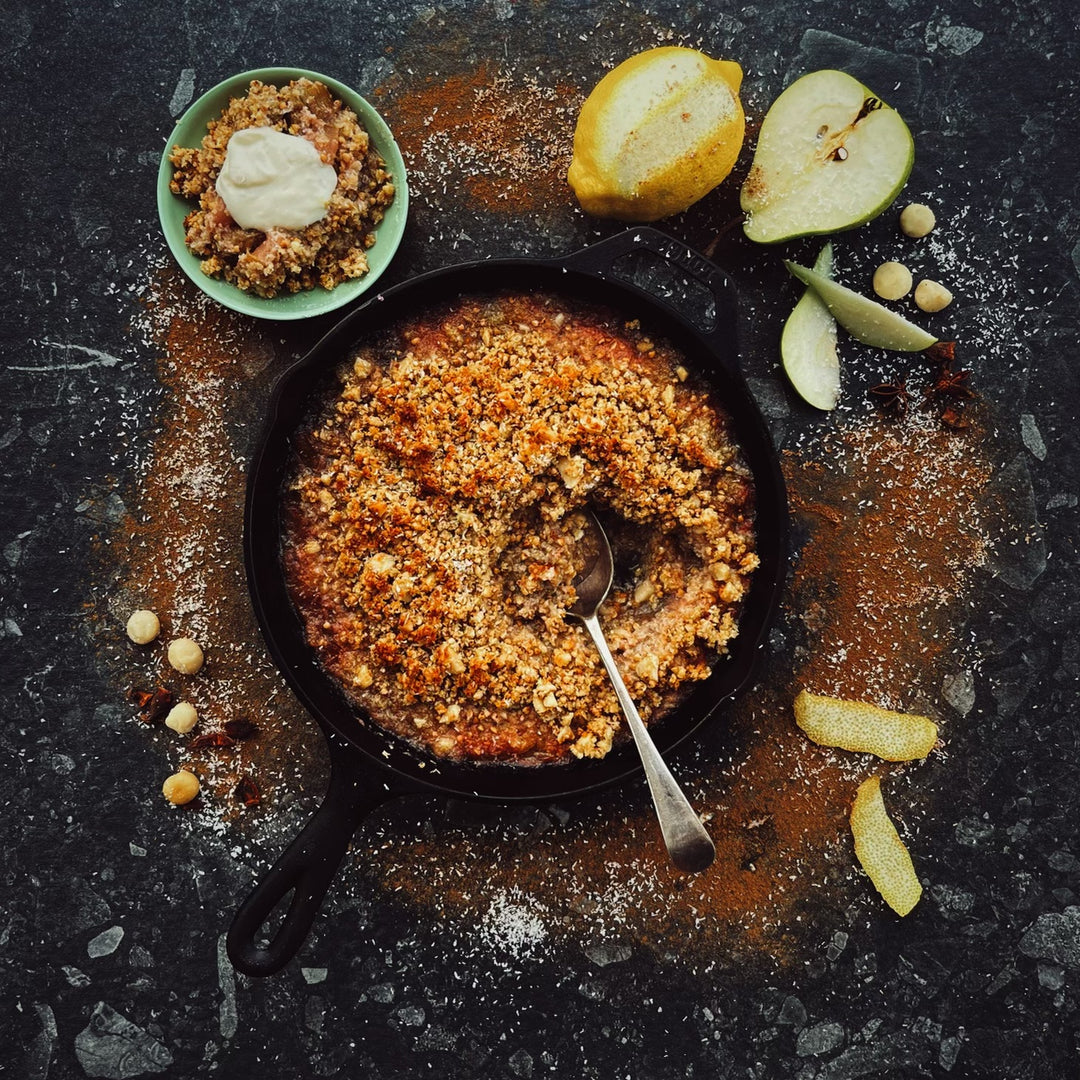 Pear & Rhubarb Crumble