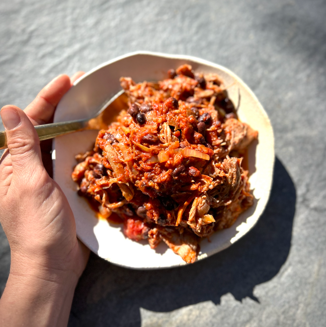 BBQ Pulled Pork with Black Beans (Serves 2) | The Good Farm Shop